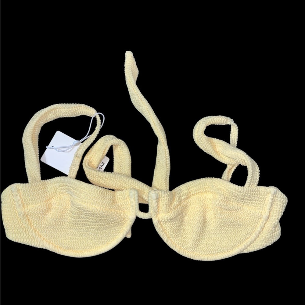 Monday Swimwear Cala Rojo bikini top in honey crinkle-Brand New!